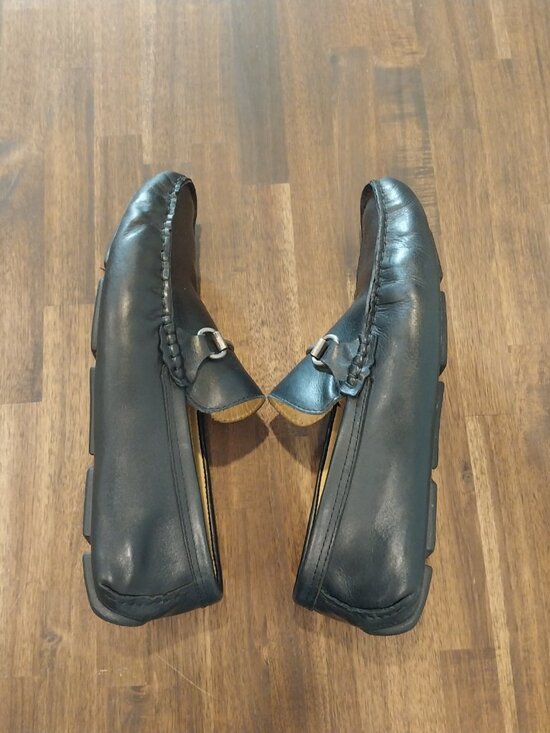 Saks Fifth Avenue Shoes Mens 10 M Black Leather Driving Loafers Slip On Comfort. main image 9